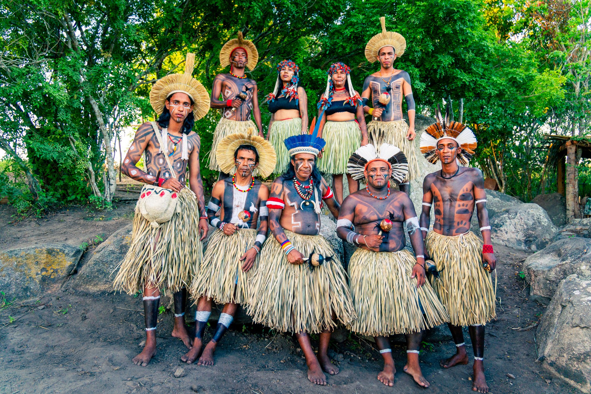 Integrantes do Artefatos Sagrados reunidos no território Kariri-Xocó